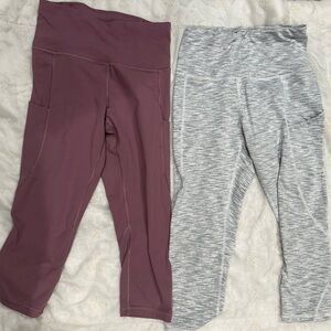 Two pairs of small cropped leggings.